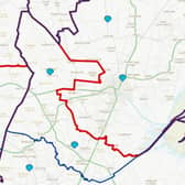 The map from the Boundary Commission for England's website shows the newly proposed boundary in red - with the current boundary line in blue.