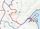 The map from the Boundary Commission for England's website shows the newly proposed boundary in red - with the current boundary line in blue.