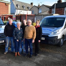 Pictured (from left) Justin Clayton (Richard and Karlenne’s son), Karlenne, Lisa Clayton (Richard and Karlenne’s daughter), Richard, Mandy Bent (who will be continuing at Chris Cook Print). Not pictured, colleague John Games.