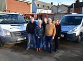 Pictured (from left) Justin Clayton (Richard and Karlenne’s son), Karlenne, Lisa Clayton (Richard and Karlenne’s daughter), Richard, Mandy Bent (who will be continuing at Chris Cook Print). Not pictured, colleague John Games.