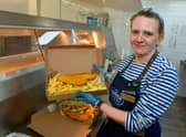 Celebrating being in the UK Top 50 fish and chip shops -  Leanne Older, supervisor at Marina fish and chip shop in Chapel St Leonards.