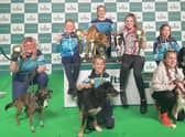Seth Marsland (centre front) and Sophie Morsy (back, far right) with their junior High Fyers flyball team at Crufts. Images supplied.