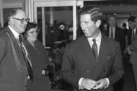 Boston’s Mayor Ernie Napier and Mayoress Pauline share a joke with Prince Charles at the start of his Royal visit to Pilgrim Hospital.