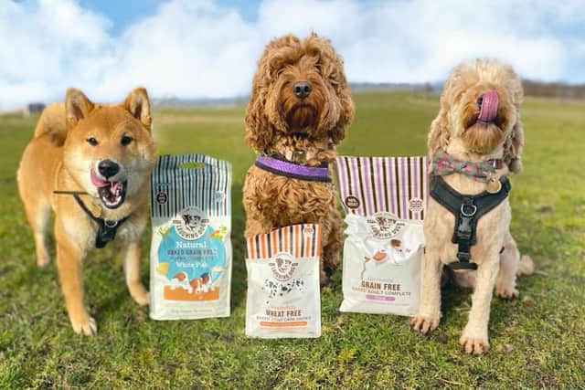 Laughing Dog donations at Pupcakes Rescue.