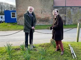 West Lindsey leader, Coun Owen Bierley, and vice chairman of the council, Coun Angela Lawrence, planted the tree.