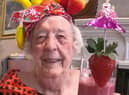 Joyce Payne enjoying her smoothie.