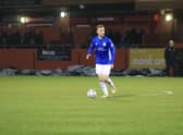 Shane Byrne in action during Boston United's draw at Alfreton Town in midweek. Photo: Oliver Atkin
