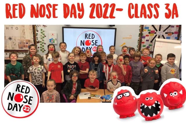 Class 3A at William Alvey School on Red Nose Day.