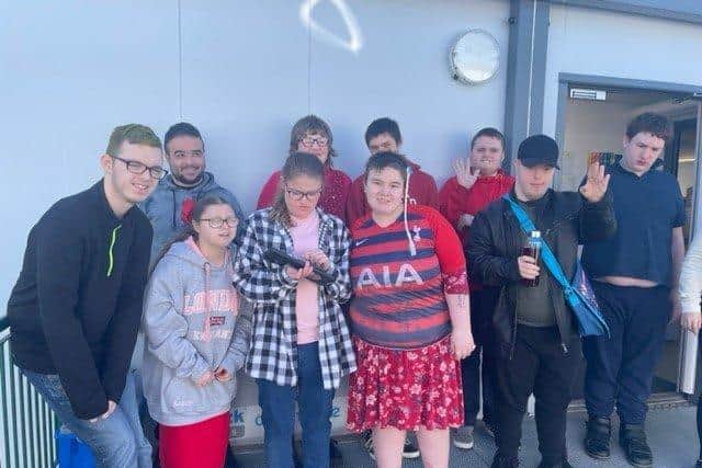 St Bernards School's Post 16 students celebrating Comic Relief. EMN-220321-104018001