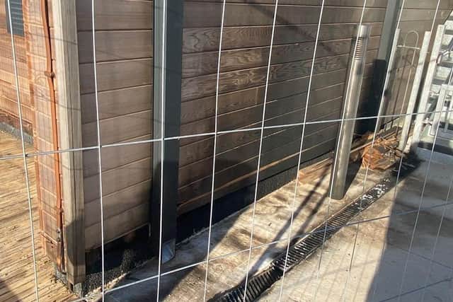 Damage caused by an arson attack at the Boatshed cafe and visitor centre in Huttoft.