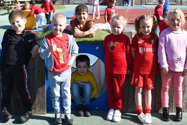 Pupils at Carlton Road Academy on Red Nose Day.