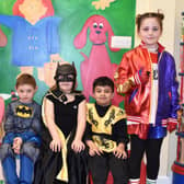 These pupils at Staniland Academy in Boston, dressed as comic book superheroes, swung into action to support Comic Relief on Friday.