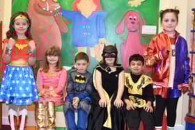 These pupils at Staniland Academy in Boston, dressed as comic book superheroes, swung into action to support Comic Relief on Friday.