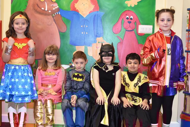 These pupils at Staniland Academy in Boston, dressed as comic book superheroes, swung into action to support Comic Relief on Friday.