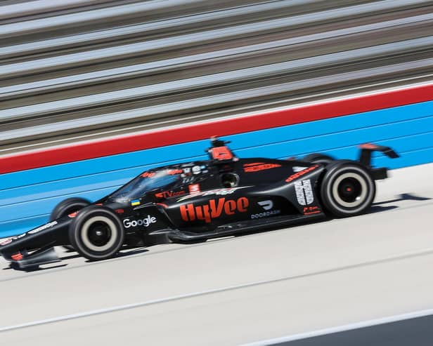 Jack Harvey in his Hy-Vee Honda during the NTT IndyCar Series XPEL 375 at Texas Motor Speedway. (Photo by James Gilbert/Getty Images)