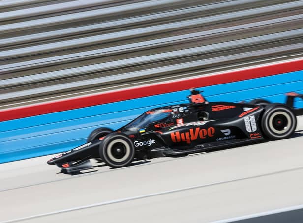 Jack Harvey in his Hy-Vee Honda during the NTT IndyCar Series XPEL 375 at Texas Motor Speedway. (Photo by James Gilbert/Getty Images)
