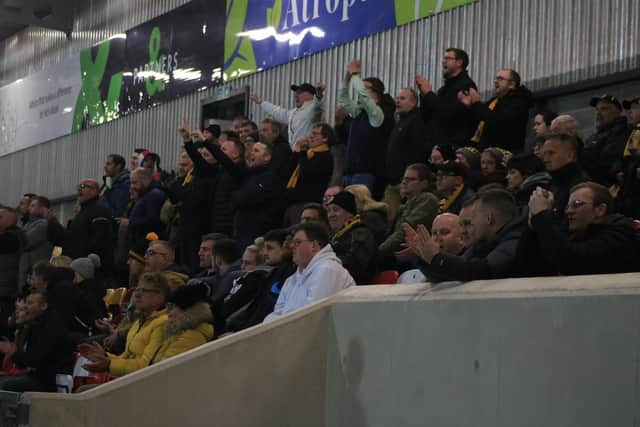 Cox thanked the away fans. Photo: Oliver Atkin