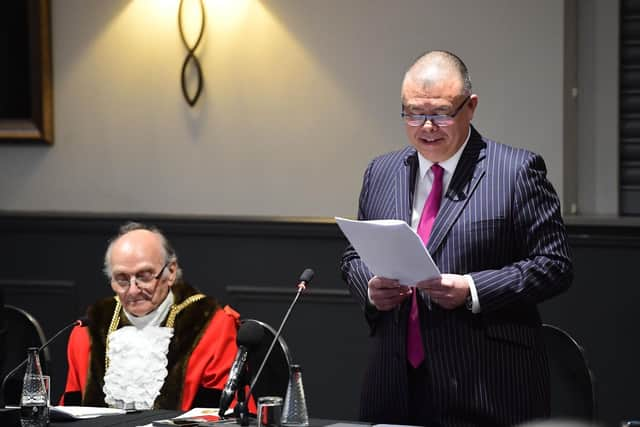 Prof Sir Jonathan Van Tam gives a speech at the full council meeting of Boston Borough Council.