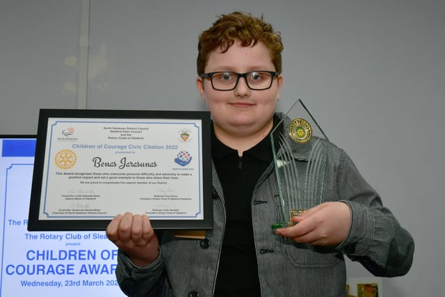 Rotary Club Children of Courage Award winner - Benas Jarasunas EMN-220324-112226001