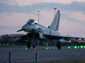 Four Typhoon fighter jets from RAF Coningsby have been deployed to the Black Sea Coast of Romania near to the Ukraine border. Image: RAF