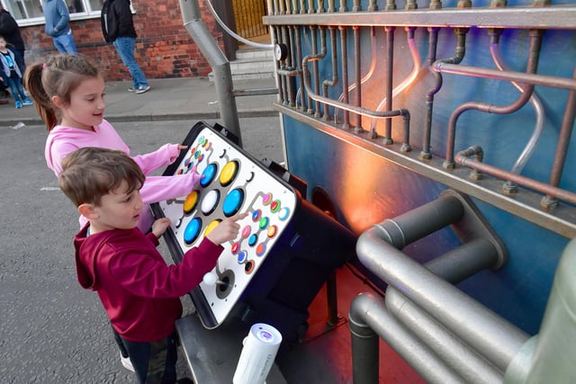 Always popular - The Marvellous Mechanical Musical Machine with Lillia Tunnard, 7, and Austin Tunnard, 5, of Spilsby.