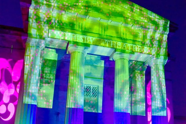 Barret Hodgson from Vent Media projected  onto the front of the Sessions House as a silent disco took place.