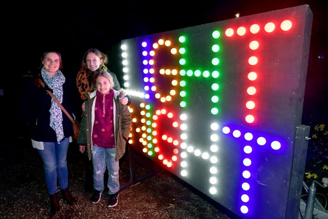 The display says it all! Pictured from left are Rachel Marriott, Rebecca Goodrick, Rosie Goodrick, 9, of Spilsby.