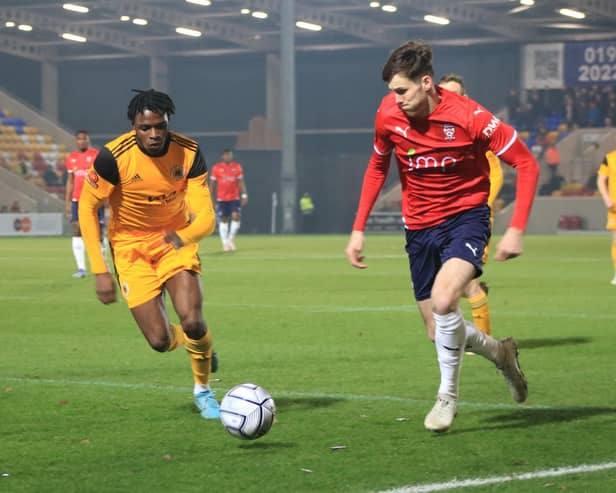 Femi Seriki made his Boston United debut at York City. Photo: Oliver Atkin