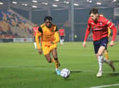 Femi Seriki made his Boston United debut at York City. Photo: Oliver Atkin