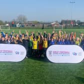 Youngsters from Market Rasen, Donington on Bain and Theddlethorpe primaries at  a recent football event.