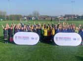 Youngsters from Market Rasen, Donington on Bain and Theddlethorpe primaries at  a recent football event.