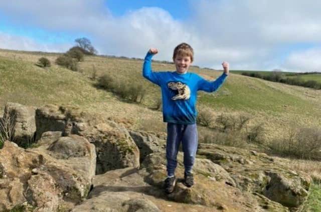 Charlie was on top of the world with his Wolds walk