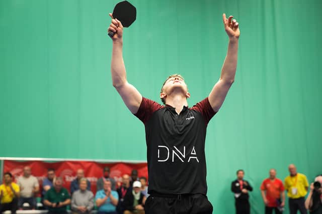 Tom Jarvis celebrates. Photo: Alan Man
