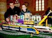 Glyn Halgarth and Elliott Halgarth 10 of Sibsey, with their lego model. EMN-220330-093737001