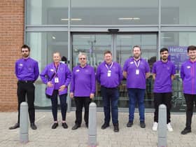 Team members at Currys, Boston, where a fundraiser is to be held in aid of people affected by the crisis in the Ukraine.