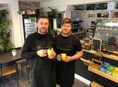 Daniel Revell-Wiseman (left) and husband Lee, of The Greenhouse Coffee Shop, Boston.