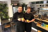 Daniel Revell-Wiseman (left) and husband Lee, of The Greenhouse Coffee Shop, Boston.