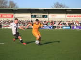 Fraser Preston charges forward at Darlington last week. Photo: Oliver Atkin