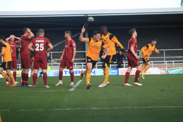 Boston United 1 Blyth Spartans 1. Photo: Oliver Atkin