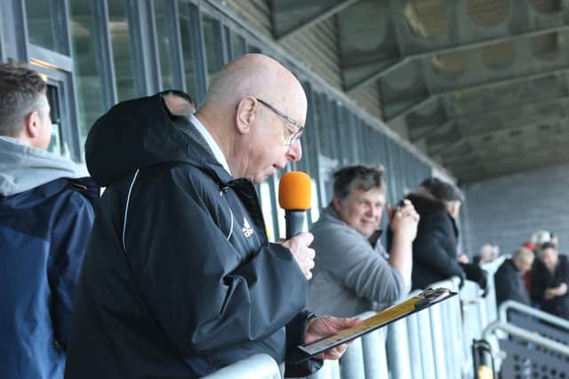 Mick Fixter on announcing duties.