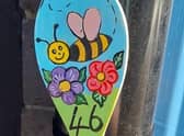 One of the decorated spoons hidden around the Easter trail