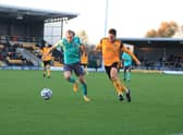 Scott Duxbury in action against Chorley in November. Photo: Oliver Atkin