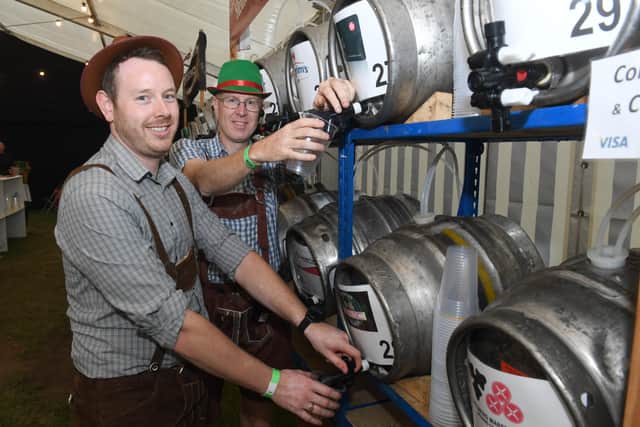 Sleaford Round Table members, from left - Alex Lambert and Ian Freeman at last year's Oktoberfest.