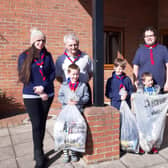 Helping clear litter from Leasingham.