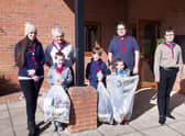 Helping clear litter from Leasingham.