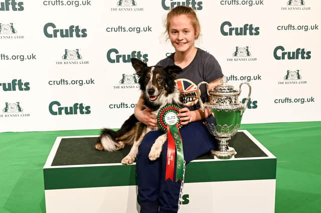 Sophie Atkinsoni and Maddie, from Billinghay, are going to the Junior dog agility world championships with the GB team (Pictured here when they won at Crufts two years ago. Photo: Flick.digital 2020.