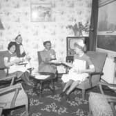 Pictured in one of the lounges (from left) Sister N. Leggott, nurse N. Sinclair, Nurse A. Thoka and Nurse A. P. Treaddell.