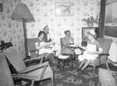 Pictured in one of the lounges (from left) Sister N. Leggott, nurse N. Sinclair, Nurse A. Thoka and Nurse A. P. Treaddell.