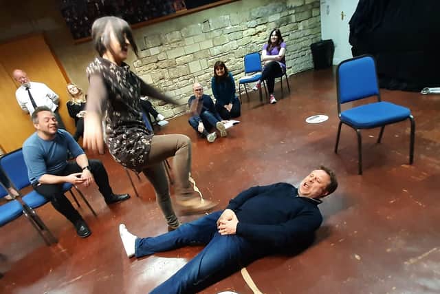 Some eye-watering action from the group's rehearsals.