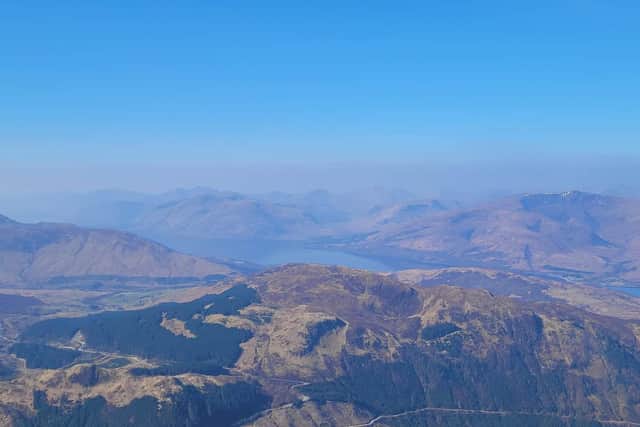 The view from the summit on Ben Nevis.